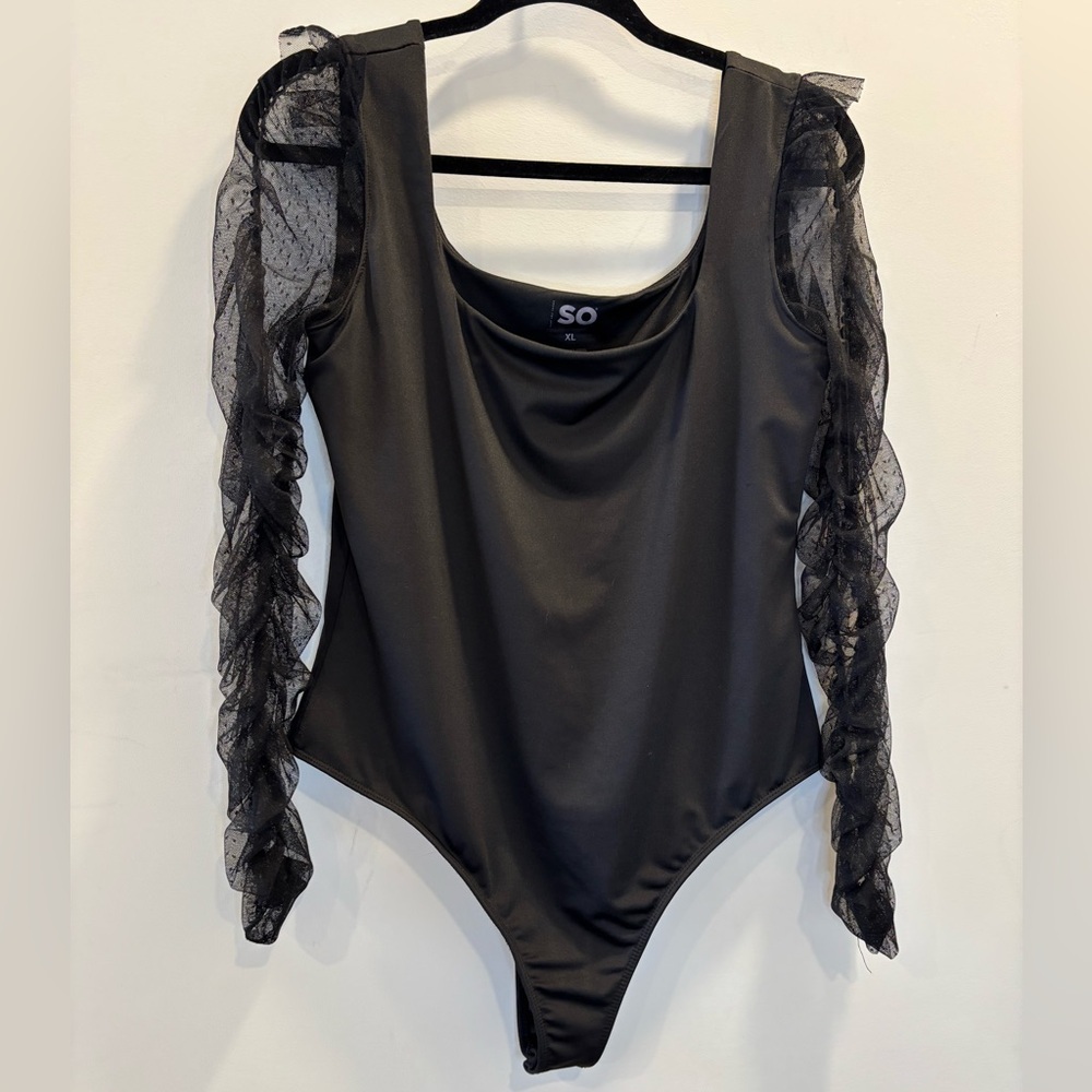 Sonoma Mesh Puff Sleeves Bodysuit Size XL